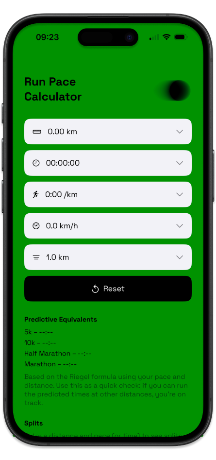 Running Pace Calculator Preview